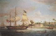 Thomas Whitcombe Approaching Calcutta oil painting artist